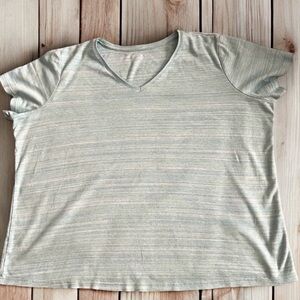 Laura Scott 2X T-Shirt Top Plus Seafoam Green Tee GUC